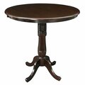 Fine-Line 42 x 36 in. Round Top Pedestal Dining Table - Rich Mocha FI646556